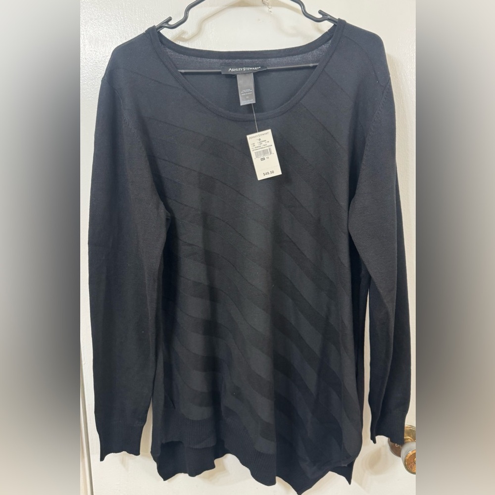 3 for $50 NWT Ashley Stewart Elegant Black Scoop Neck Sweater